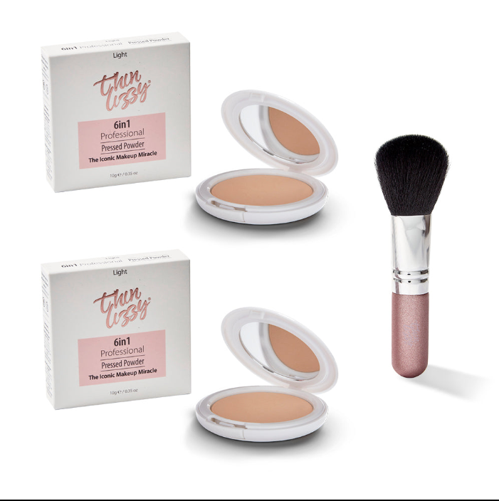 6in1 Professional Face Powder Compact - Buy One Get One Free + FREE Flawless Fibre Brush