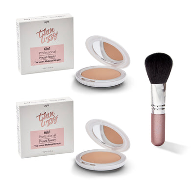 6in1 Professional Face Powder Compact - Buy One Get One Free + FREE Flawless Fibre Brush