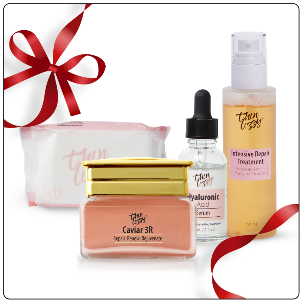 Ultimate Skin Repair Bundle(Intensive Repair Treatment  + Hyaluronic acid serum + Caviar 3R + Free Makeup Wipes)