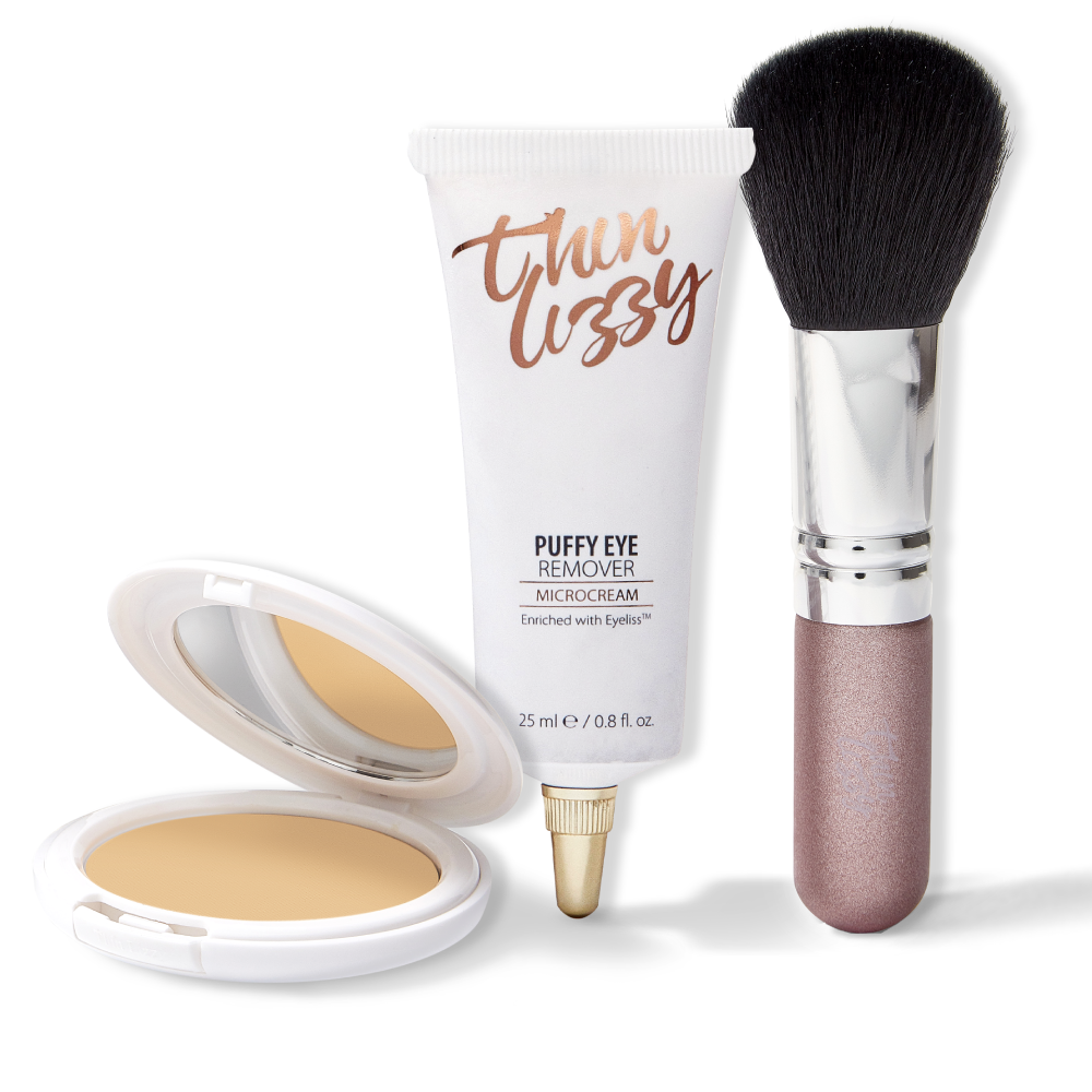 Pressed Mineral Makeup Foundation + Fibre Brush + Puffy Eye Remover