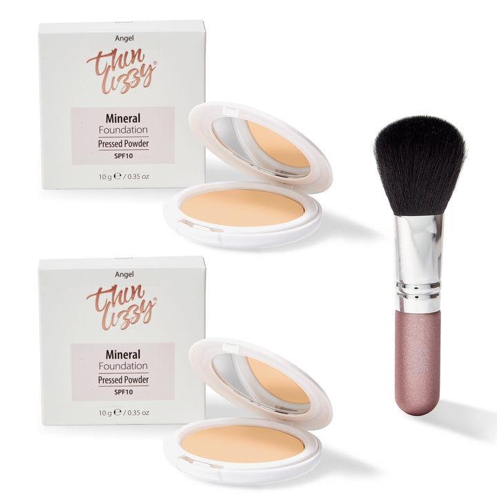 Pressed Mineral Makeup Foundation - Buy One Get One Free + Free Flawless Fibre Brush